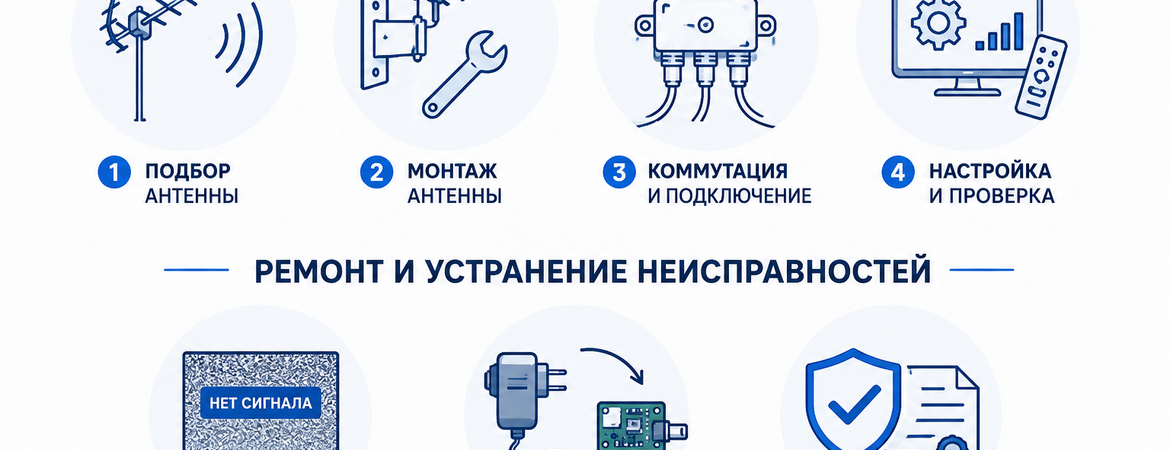 Установка под ключ и ремонт бесплатного цифрового ТВ и Эфирной ZALA в Гродно